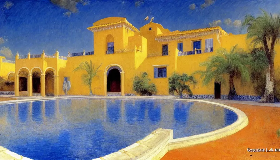 Prompt: a 1 9 9 8 southern spain palace!!! costa blanca, designed by cheval michael, bispo do rosario, arnold bocklin, tarsila do amaral and gustave baumann, jules bastien - lepage, warm, mediterranean, star, sharp focus, colorful refracted sparkles and lines, soft light, 8 k 4 k