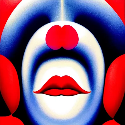 Image similar to woman red lips by shusei nagaoka, kaws, david rudnick, airbrush on canvas, pastell colours, cell shaded, 8 k