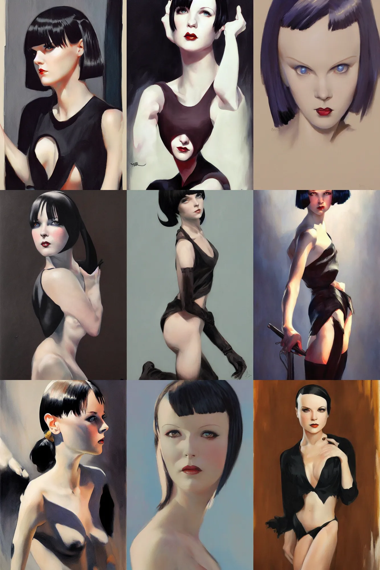 Prompt: mary louise brooks, painting by rob rey and jesper ejsing, artstation, dramatic lighting