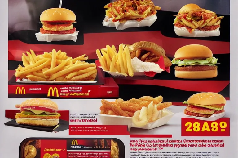 Image similar to mcdonalds centaur meal, y 2 k cybercore, advertisement photo