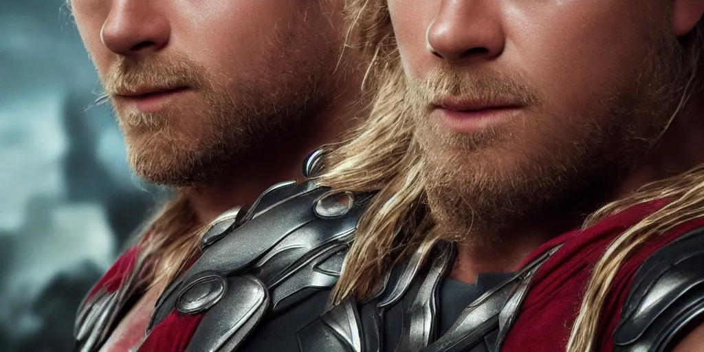 Prompt: Waya Steurbaut as thor, marvel, dark, intricate, highly detailed, smooth, artstation, high resolution film render 100k, photo realistic, epic, colourful close up shot