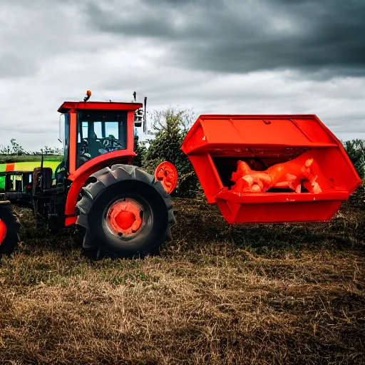 Prompt: neon badger spoon tractor, canon eos r 3, f / 1. 4, iso 2 0 0, 1 / 1 6 0 s, 8 k, raw, unedited, symmetrical balance, wide angle