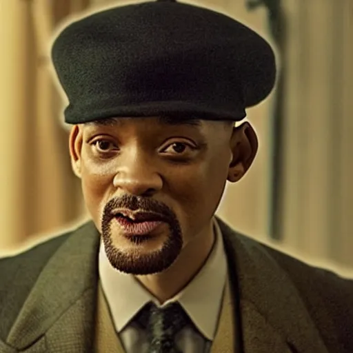 Image similar to will smith in Peaky Blinders very detail 4K quality super realistic