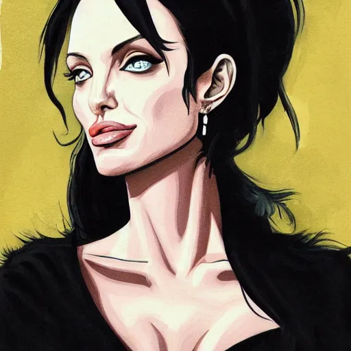 Prompt: portrait of Angelina Jolie as a character in one piece
