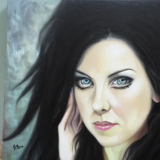 Prompt: classical painting of amy lee, evanescence, oil painting