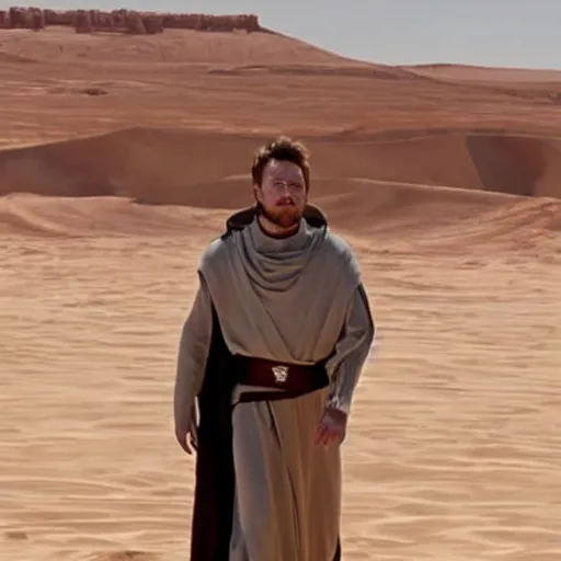 Image similar to elon musk as obiwan kenobi on tatooine