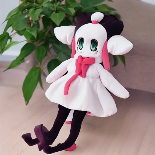 Image similar to cute fumo plush of the girl who loves to climb things for no reason, anime girl