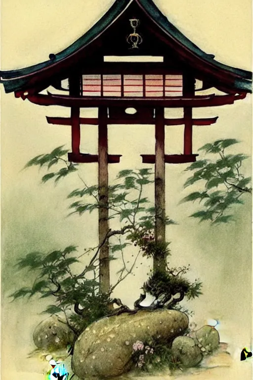 Image similar to ( ( ( ( ( 1 9 5 0 s japanese shrine. muted colors. ) ) ) ) ) by jean - baptiste monge!!!!!!!!!!!!!!!!!!!!!!!!!!!