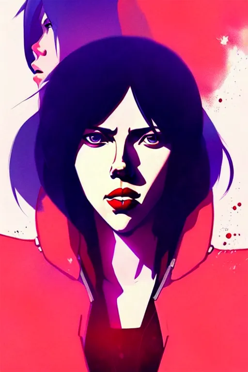 Image similar to a ultradetailed beautiful panting of scarlett johansson as motoko kusanagi, by conrad roset, greg rutkowski and makoto shinkai, trending on artstation