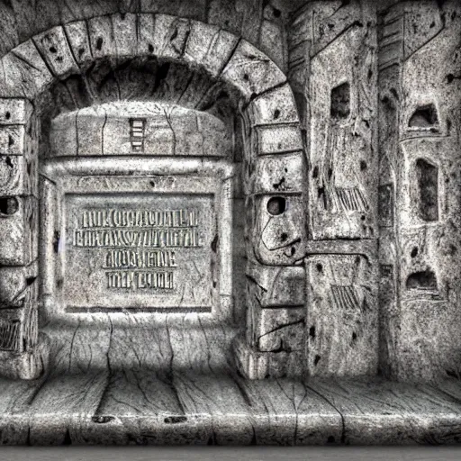 Prompt: hollow mysterious eerie ancient alien mausoleum hidden scriptures engraved on its walls, extremely high detail, photo realistic, cinematic, dramatic, post processed