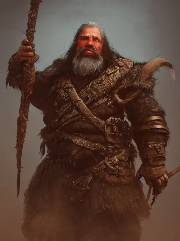 Prompt: High Fantasy Dwarf Huntsman with his Raven, RPG Portrait Reference, Oil Painting, Trending on Artstation, octane render, Insanely Detailed, 8k, HD