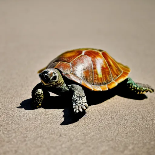 Prompt: a picture of a cute turtle, he is happy