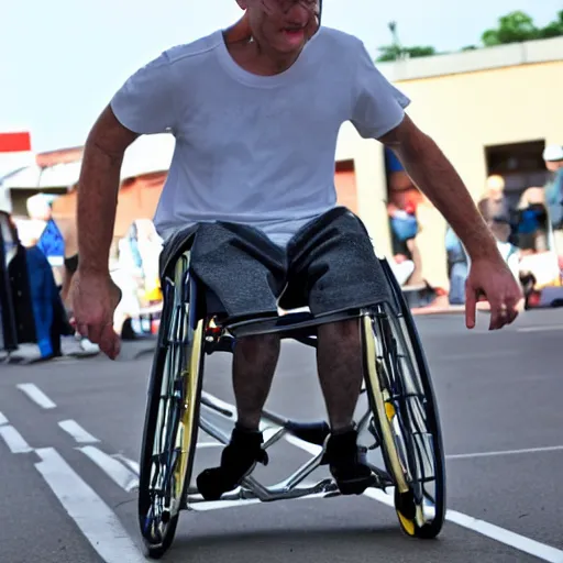 Image similar to jack in a wheelchair, action photo