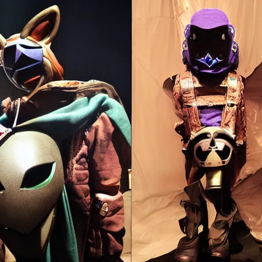 Image similar to legend of zelda majora's mask worn by mf doom onstage bet award show