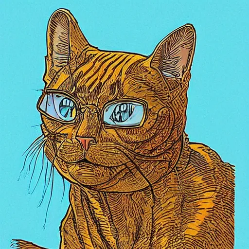 Image similar to a cat by geof darrow, detailed, realistic shading