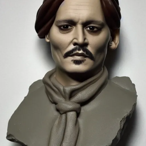 Image similar to johnny depp made of clay