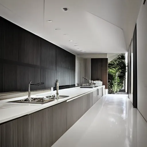 Image similar to “extravagant luxury modern kitchen, interior design, by Tadao Ando and Koichi Takada”