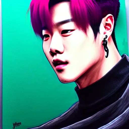 Prompt: portrait painting of jackson wang from got 7, sharp focus, award - winning, trending on artstation, masterpiece, highly detailed, intricate. art by josan gonzales and moebius and deathburger