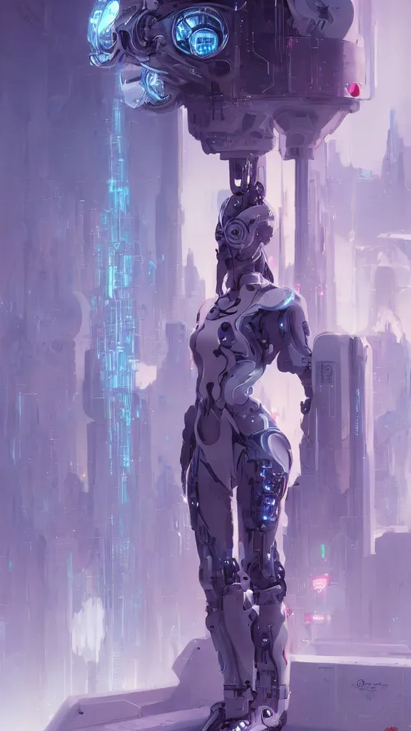 Prompt: a portrait of brunette tall girl as a beautiful cybernetic techno queen, white woman, cyberpunk concept art by pete mohrbacher and wlop and artgerm josan gonzalez and syd mead, digital art, highly detailed, intricate, sci - fi, sharp focus, trending on artstation,