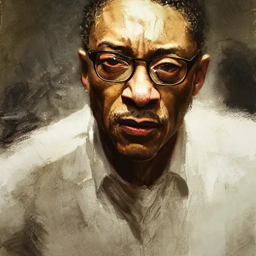 Prompt: portrait of a determined looking giancarlo esposito as moff gideon, by jeremy mann, anders zorn.