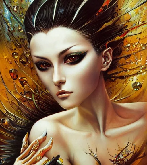 Image similar to karol bak painting of an anime woman