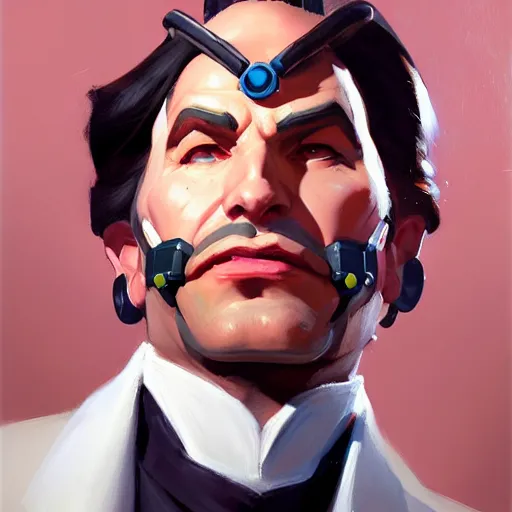 Image similar to greg manchess portrait painting of casino mouth as overwatch character, medium shot, asymmetrical, profile picture, organic painting, sunny day, matte painting, bold shapes, hard edges, street art, trending on artstation, by huang guangjian and gil elvgren and sachin teng