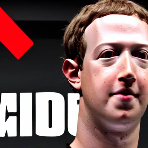 Prompt: android mark zuckerberg takes off skin suit