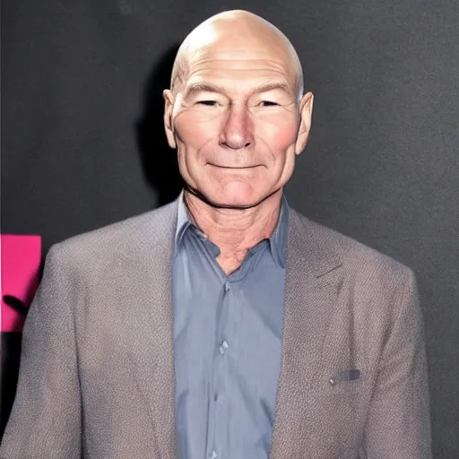 Image similar to patrick stewart with a sick mullet