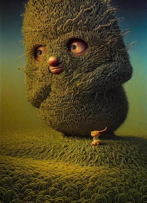 Image similar to hyper detailed 3d render like a Oil painting - where the wild things are by Jacek Yerka, Mariusz Lewandowski, Houdini algorithmic generative render, Abstract brush strokes, Masterpiece, Edward Hopper and James Gilleard, Zdzislaw Beksinski, Mark Ryden, Wolfgang Lettl, hints of Yayoi Kasuma, octane render, 8k