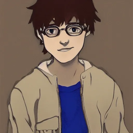 Image similar to tyler blevins, portrait, by studio ghibli