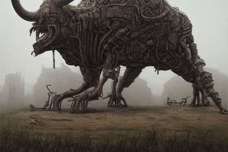 Image similar to labyrinth of minotaur, by giger, stalenhag, beksinski, retro sci - fi movie, highly detailed, photorealistic, illustration, 8 k, artstation