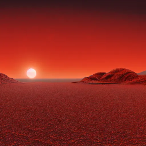 Image similar to a red sunset over an alien desert planet, cloudy skies, strange, ethereal, bright, rocky, craggy, beautiful, 8 k, concept art, illustration, canvas drawing