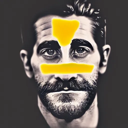 Image similar to food photography of jake gyllenhaal's face fused with halloumi cheese ( ( white halloumi cheese hybrid with jake gyllenhaal face ) ), jake gyllenhaal sentient cheese man, by greg rutkowski