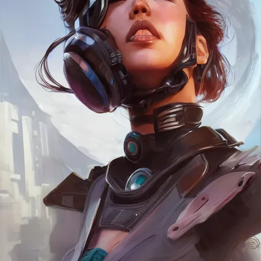 Image similar to girl, sci fi pilot, rogue, dirty, portait, made by stanley artgerm lau, wlop, rossdraws, james jean, andrei riabovitchev, marc simonetti, yoshitaka amano, artstation