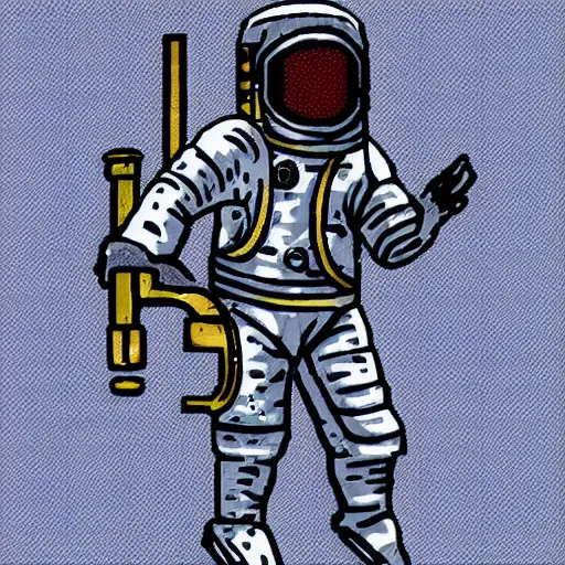 Prompt: a person in a silver and navy astronaut suit based upon medieval armor laser welding the stars into the sky, 64-bit pixel art, details galore, extremely realistic, high octane, 10K