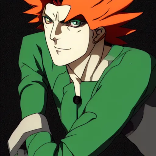 Prompt: a photograph of kakyoin from jojo's bizarre adventure, filmic, cinematographic