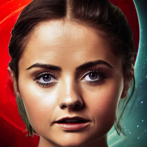 Image similar to a beautiful full body photograph of younger jenna coleman as a star fleet officer from star trek next generation, full dress uniform, symmetrical face, extreme realism and detail, 8 k, completely framed, direct lighting, 3 5 mm photo, photorealistic, sharp focus