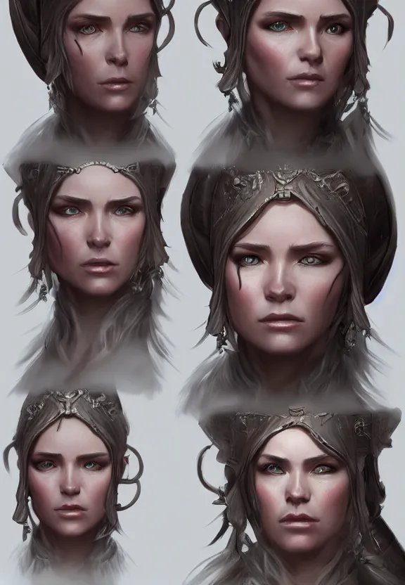 Image similar to high fantasy female character profile realistic concept art by tomasz chistowski