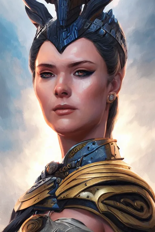 Image similar to amazon valkyrie athena, d & d, fantasy, portrait, highly detailed, headshot, digital painting, trending on artstation, concept art, sharp focus, illustration, art by artgerm and greg rutkowski and magali villeneuve