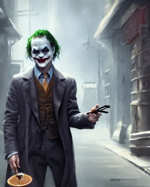 oil painting of the joker holding a smoking pipe, | Stable Diffusion ...
