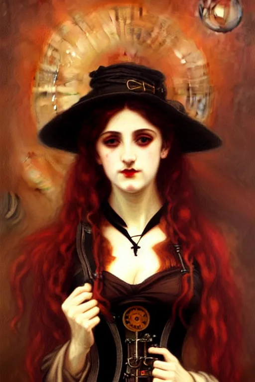 Image similar to steampunk victorian vampire painting by rossetti bouguereau, detailed art, artstation