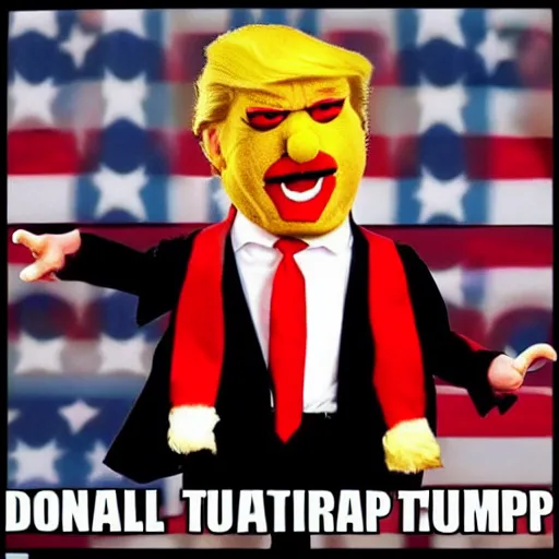 Image similar to donald trump as an angry muppet!!!!!