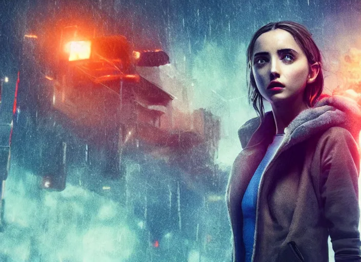 Prompt: Ana de Armas in blade runner 2049, with laser cannon 8k trending on artstation, unreal engine