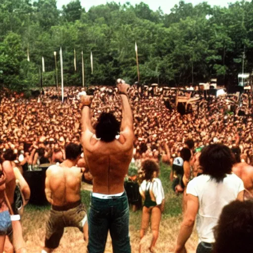 Image similar to hulk performing at woodstock