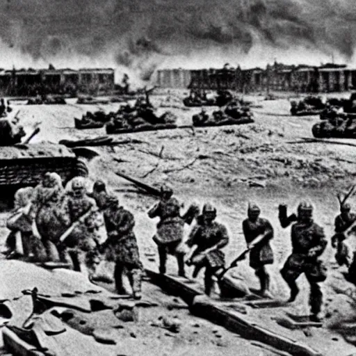 Prompt: the battle of stalingrad, historical photo, official archives