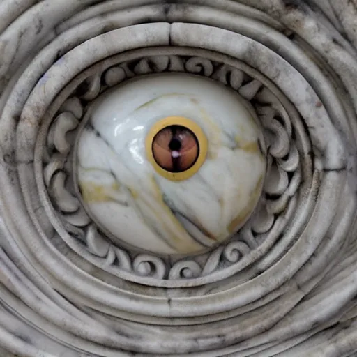 Prompt: marble statue of an intricately detailed eye floating, symmetrical