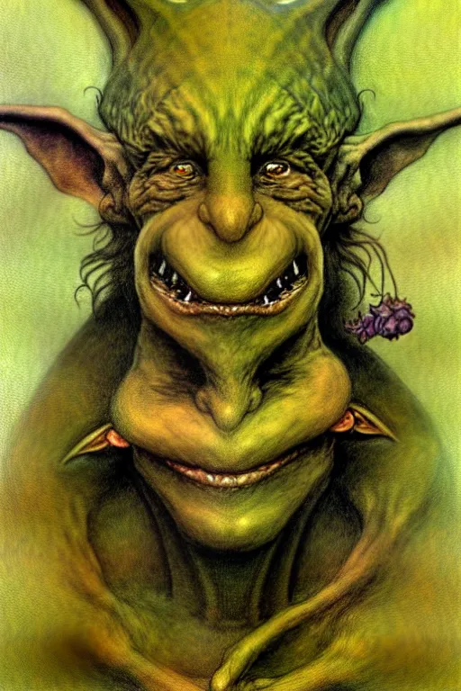 Prompt: brian froud painting of a goblin