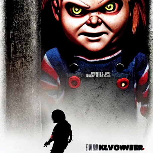 Image similar to Chucky versus Michael Myers movie poster