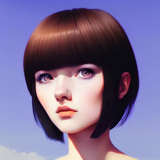 Prompt: close up a shy face female portrait, 22 years old in a scenic environment by Ilya Kuvshinov
