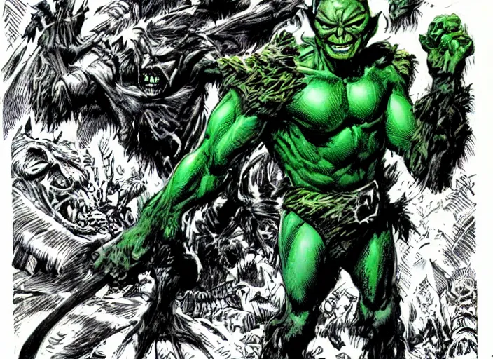 Image similar to green goblin illustration by mike ploog